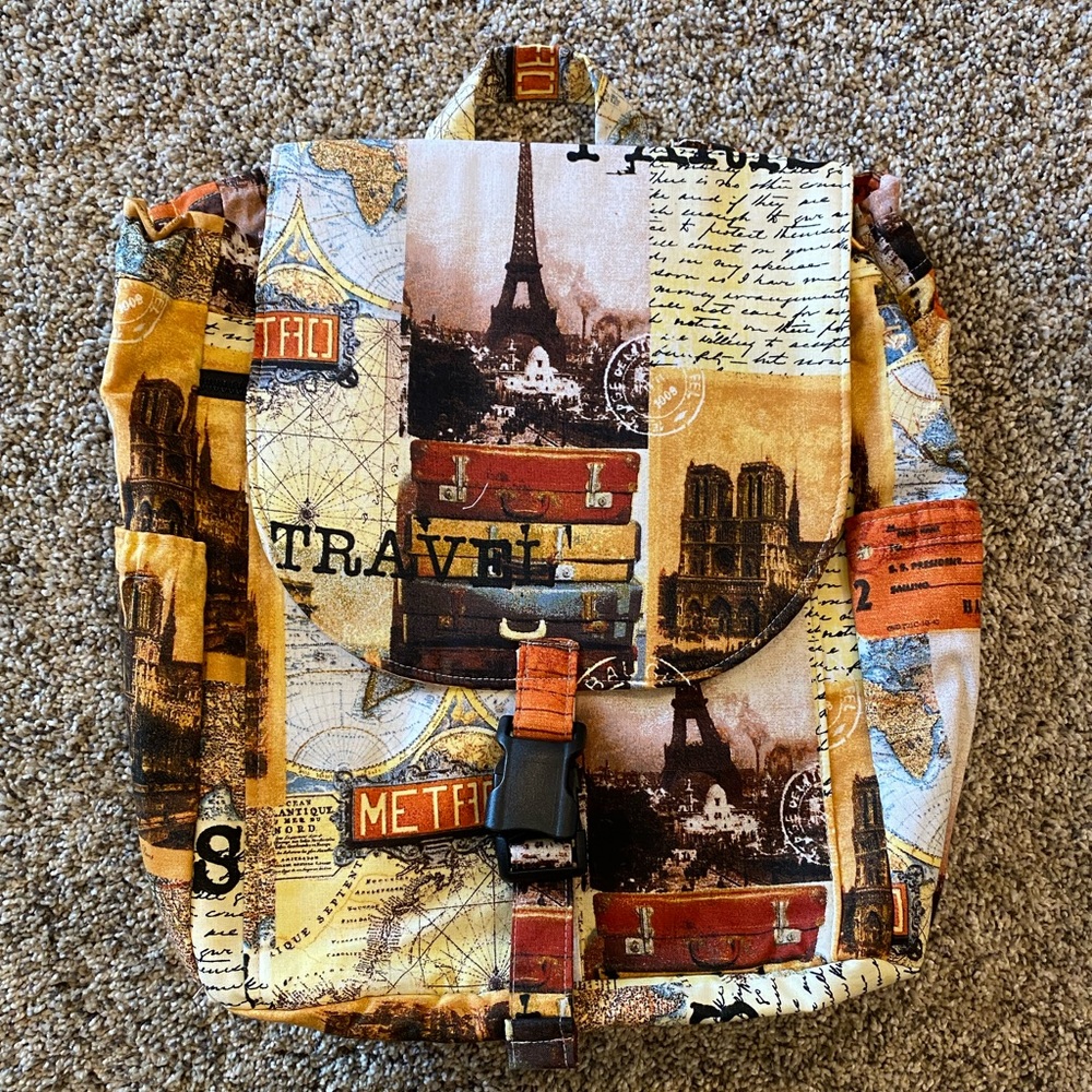 ETSY Handmade Travel Theme Backpack NEW